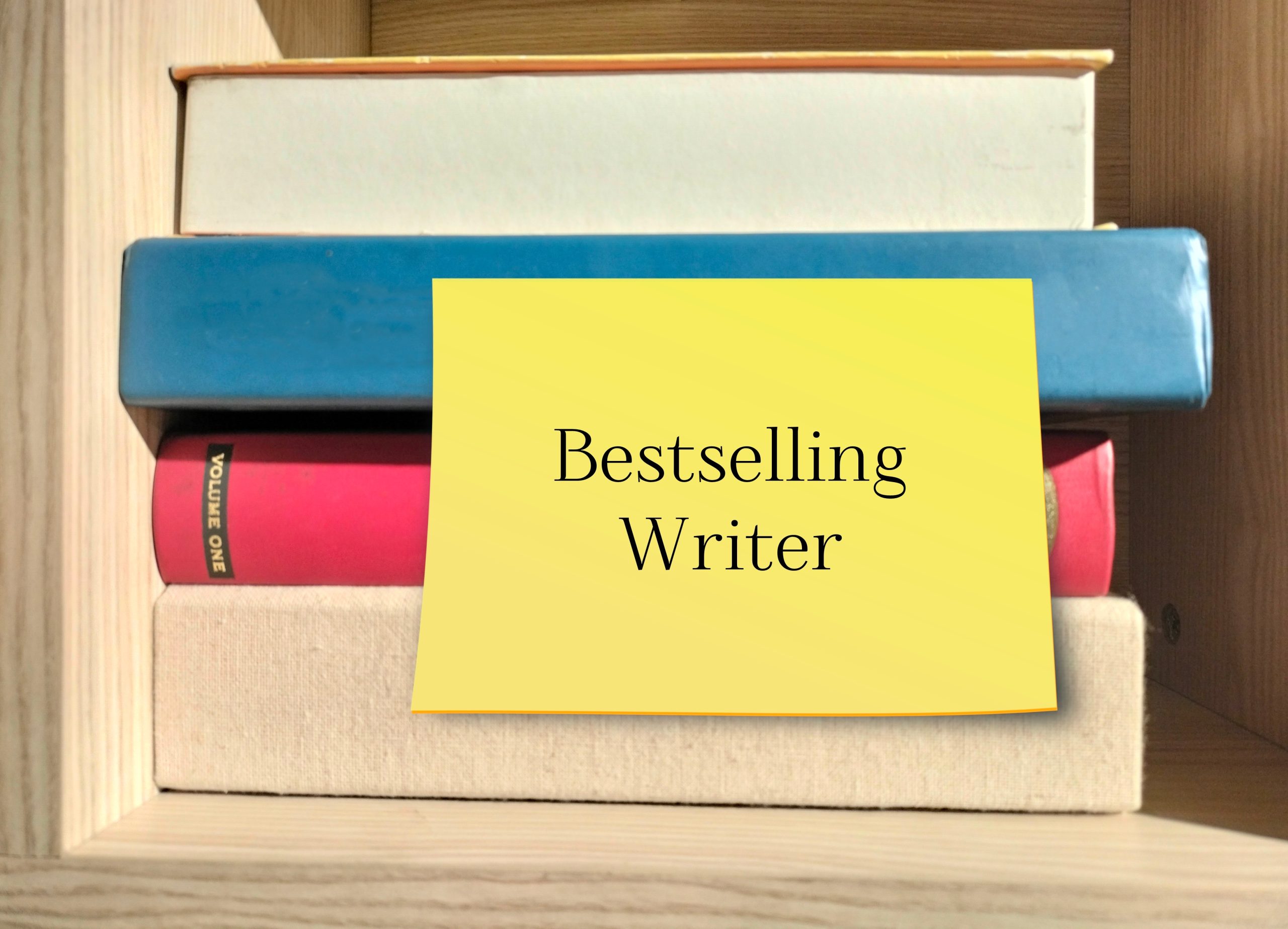 books with bestselling writer sticky note